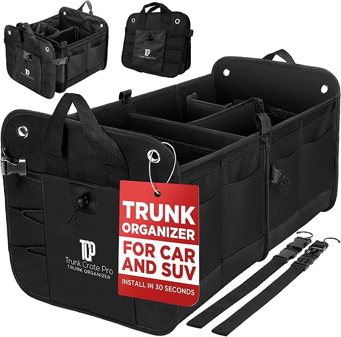 TRUNKCRATEPRO Trunk Organizer For Car, Suv, Truck | Premium Adjustable Multi Compartments Collaps... | Amazon (US)
