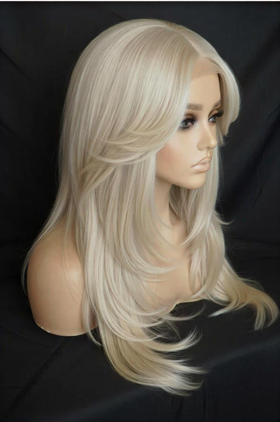 White Blonde Human Hair Wig – 13x4 Lace Closure - Etsy | Etsy (US)