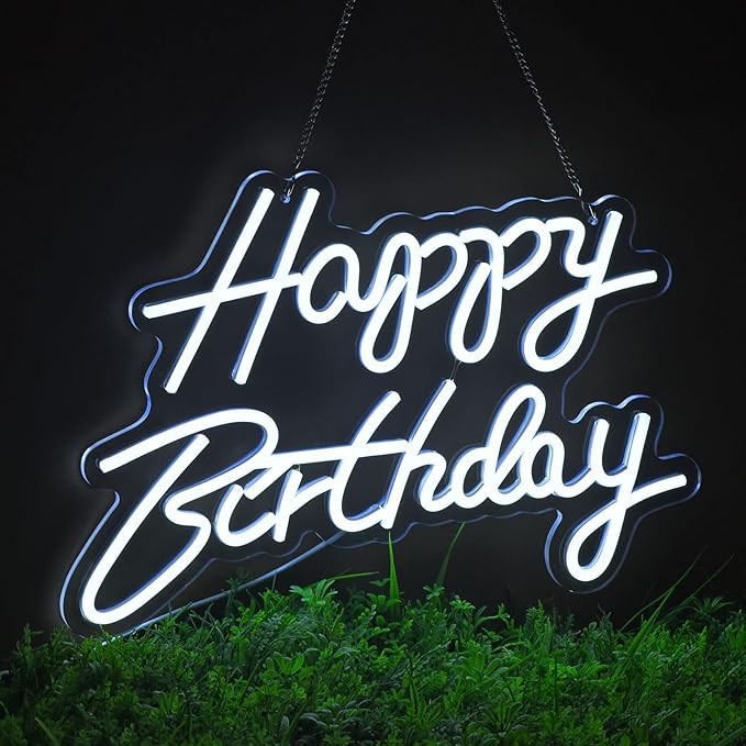 Happy Birthday Neon Sign for Wall Decor, with Dimmable Switch, Reusable Neon Light Sign for All P... | Amazon (US)