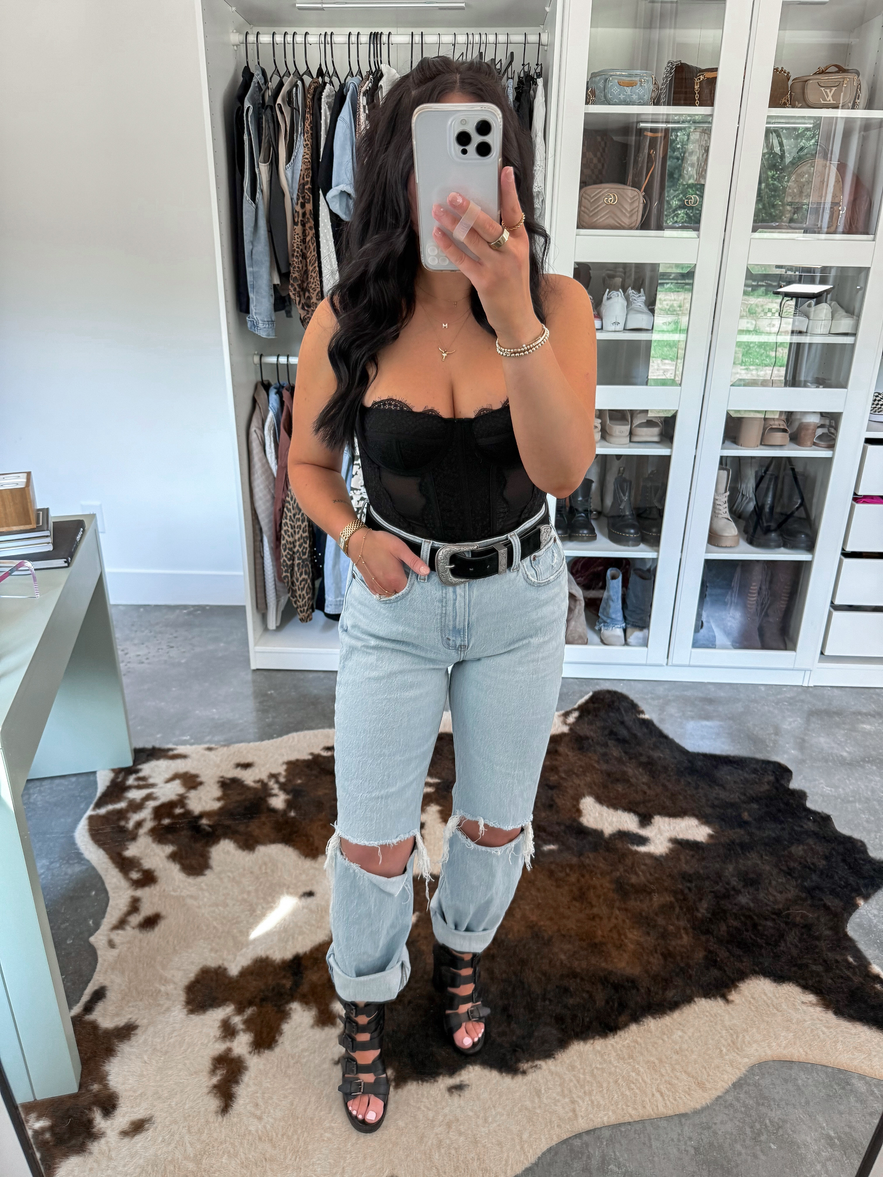 Corset - small
Belt - small
Jeans - 27 (I also have them in the size 26 which is more fitted throughout the waist/hip area)

Cure top and jeans always makes the best going out look! 👏🏼 I've styled this corset top so many ways - everything from super casual to more elevated like this look. Finished this simple look with some ripped abercrombie jeans, a western belt & some western block heel shoes! 🖤

 

 #LTKFindsUnder50 #LTKFindsUnder100 #LTKShoeCrush