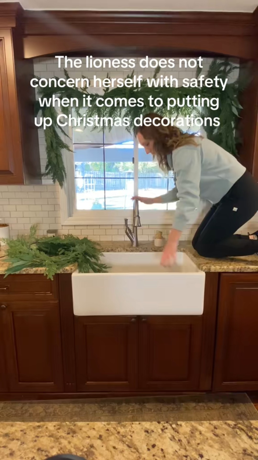 It takes a bit of time (and balance) to put up garland. Make sure you have the right pieces and tools! #christmasgarland #garlands #windowgarland 

#LTKHoliday #LTKHome #LTKSeasonal