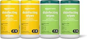 Amazon Basics Disinfecting Wipes, Lemon & Fresh Scent, Sanitizes/Cleans/Disinfects/Deodorizes, Wh... | Amazon (US)