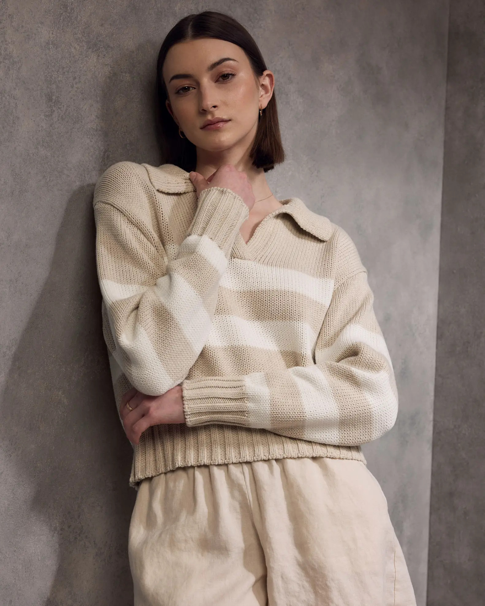 100% Organic Cropped Cotton Polo Sweater | Quince