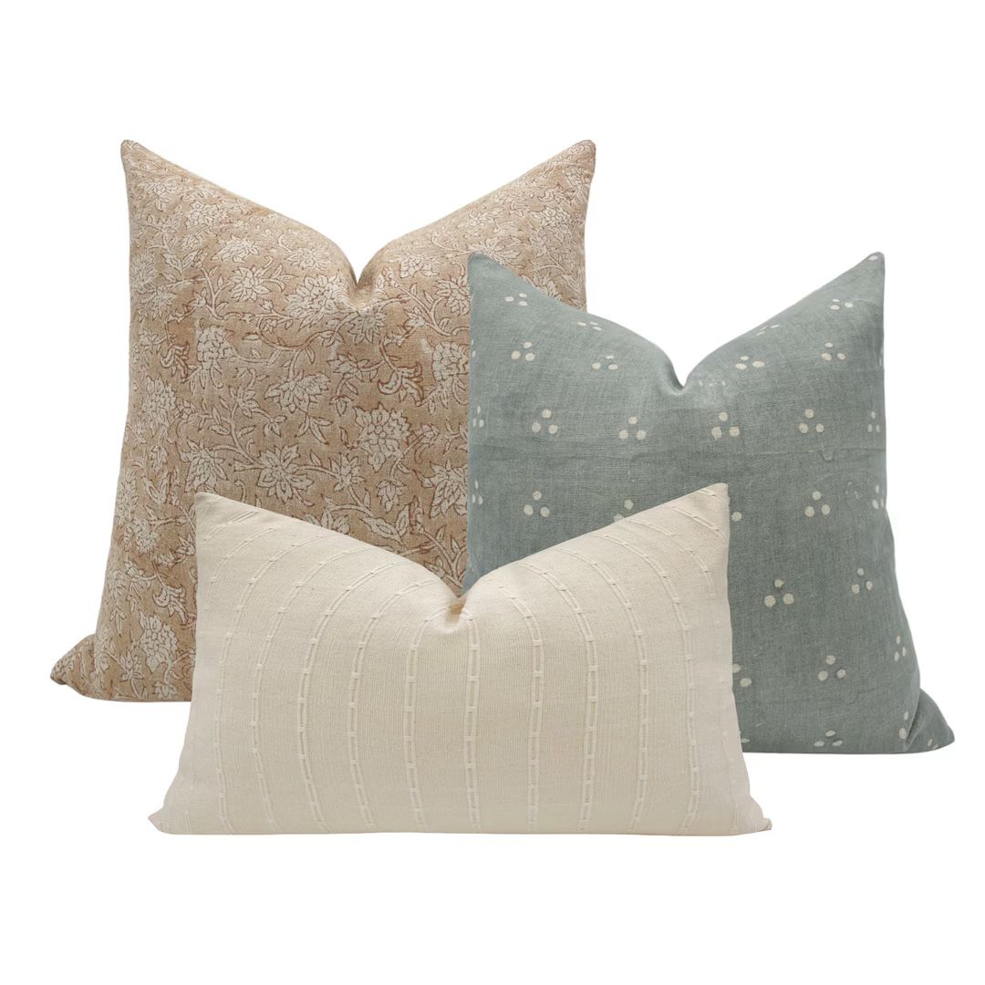 PILLOW COMBO  Set of Three Designer Pillow Covers Blush - Etsy | Etsy (US)