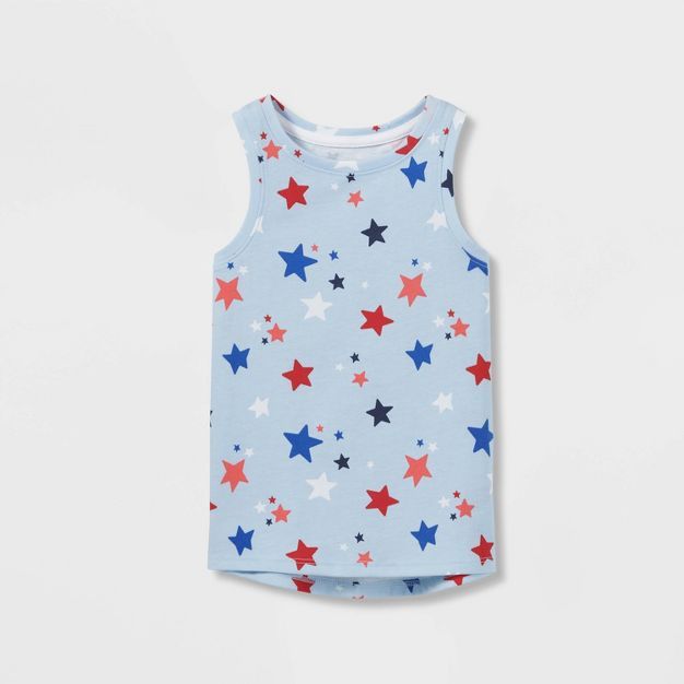 Toddler Girls' Star Tank Top - Cat & Jack™ Light Blue | Target