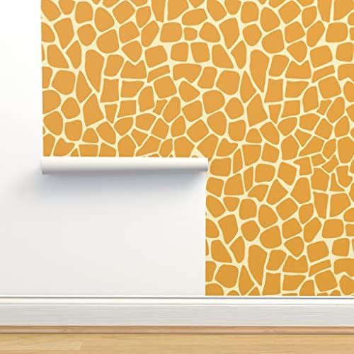Peel & Stick Wallpaper 9ft x 2ft - Graphic Giraffe Skin Gold Kids Safari Zoo Custom Removable Wallpa | Amazon (US)