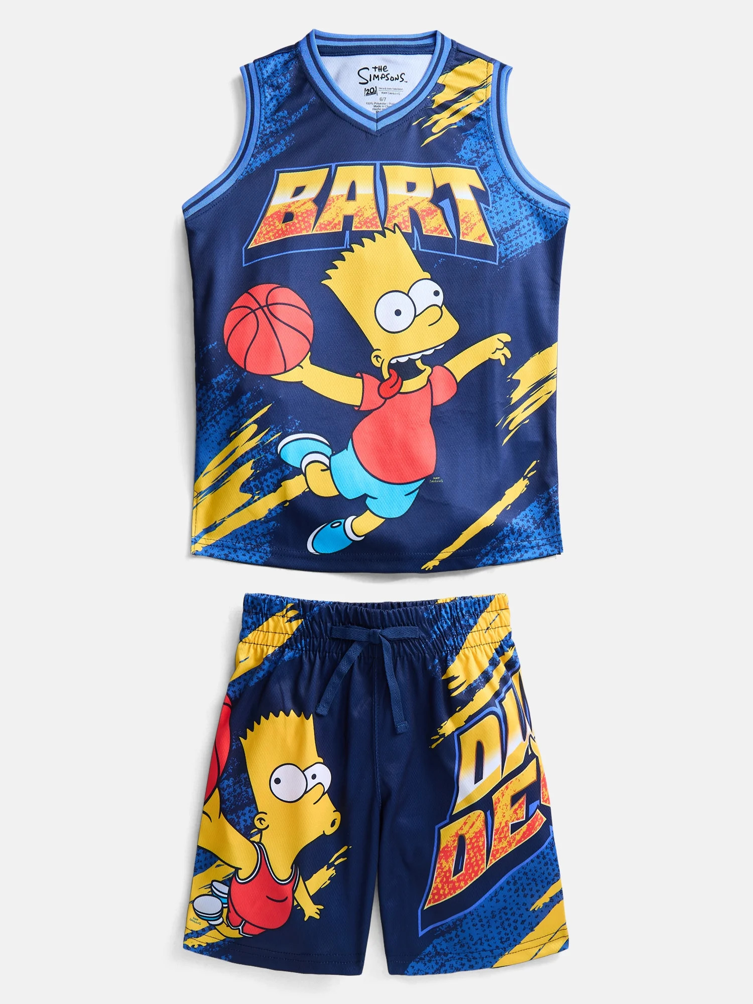 Bart Simpson Boys Basketball Jersey and Matching Shorts Set, 2-Piece, Sizes 4-12 | Walmart (US)