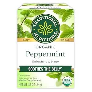 Traditional Medicinals Tea, Organic Peppermint, Soothes Your Belly, Refreshing & Minty, 16 Tea Ba... | Amazon (US)