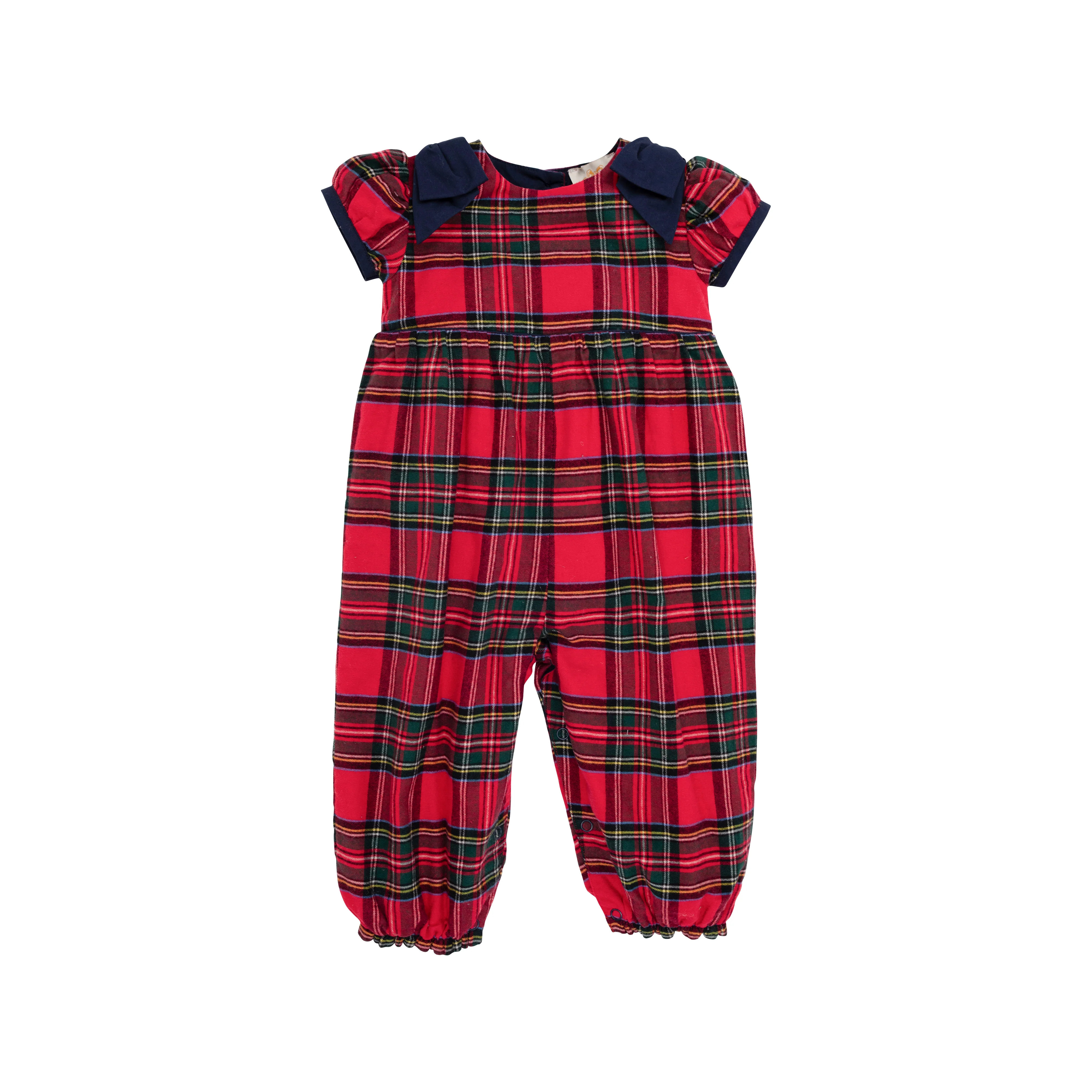 Ryleigh Romper - Society Prep Plaid with Nantucket Navy | The Beaufort Bonnet Company