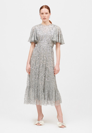 BEAUUT Embellished Sequin Beaded Midi Dress | Nordstrom | Nordstrom