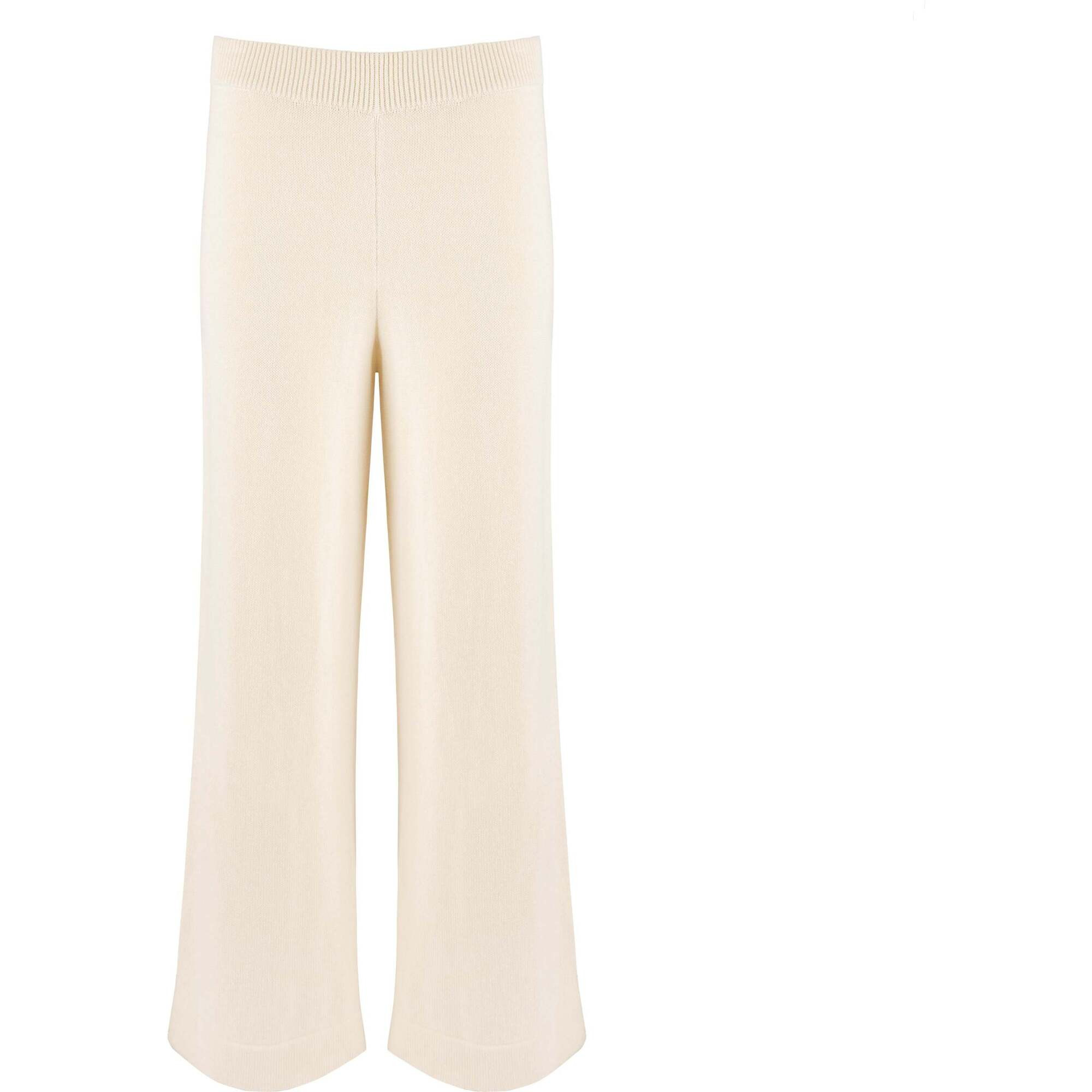 Women's Cream Wide Leg Knit Pant | Maisonette