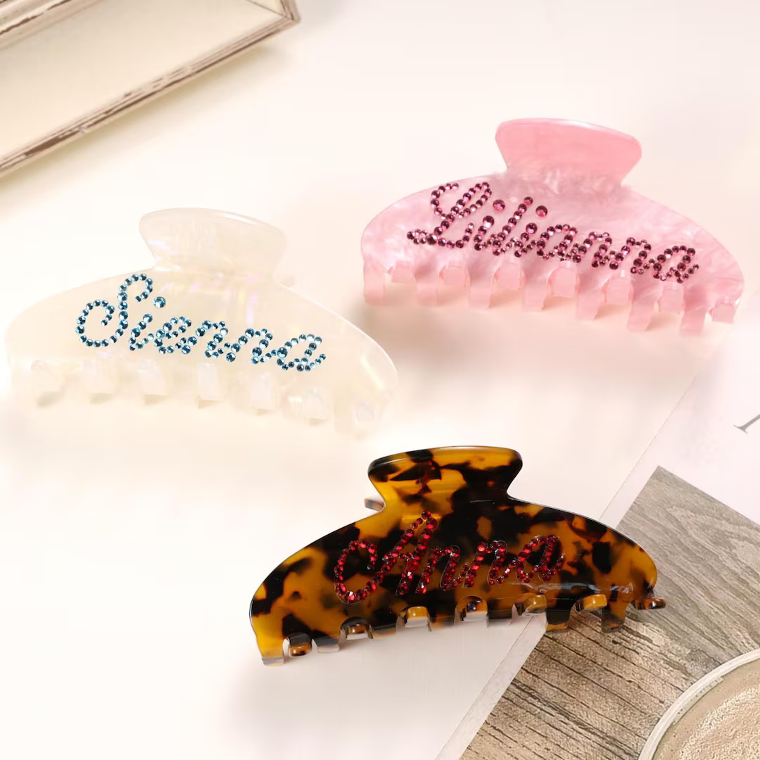 Personalized Name Hair Claw,elegant Hair Clip,wedding Hairpiece for Bridesmaids,bridesmaid Gift,g... | Etsy (US)