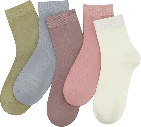 SERISIMPLE Women Thin Viscose Bamboo Socks Crew Lightweight Above Ankle Casual Dress Sock For Lad... | Amazon (US)