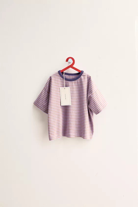 ZARA TIMELESS - STRIPED CONTRAST COLLAR T-SHIRT | Zara US