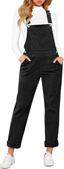 LookbookStore Womens Overalls Corduroy Bib Adjustable Straps Fashion Jumpsuit Overall f... | Amazon (US)