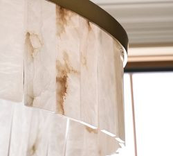Windham Alabaster Tile Round Chandelier (30"-42") | Pottery Barn (US)