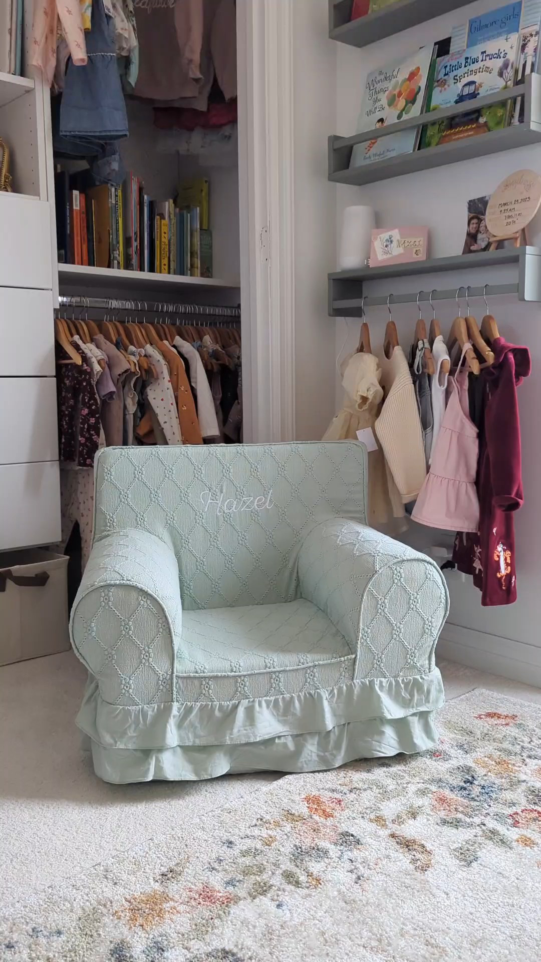 The prettiest pottery barn anywhere chair - perfect for toddlers. I can't get over how darling the ruffle detail is on this one! It's so sweet and timeless. #potterybarn #anywherechair #ruffles #toddlerchair #toddler #nursery #toddlerfurniture #potterybarnkids 

#LTKKids #LTKBaby #LTKHome