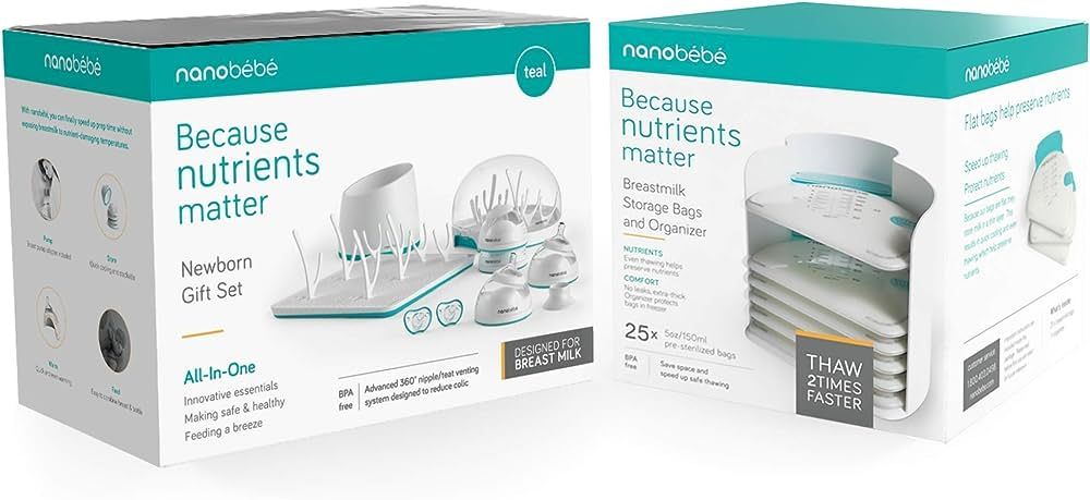 Nanobebe Complete Newborn Feeding Set Bundle with Breast Milk Storage System for Nursing Moms - B... | Amazon (US)