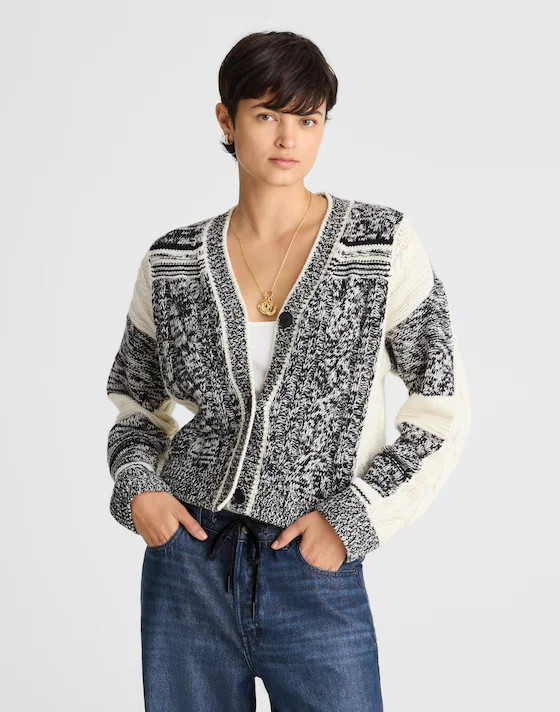 Marled Patchwork Cardigan | Madewell