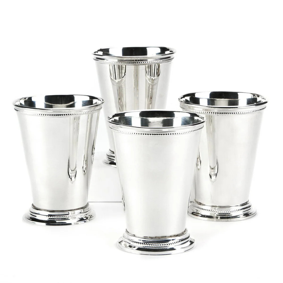 Set of 4 Lacquered Silver-Plated Mint Julep Vases | The Well Appointed House, LLC