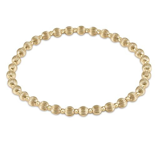 enewton Dignity Grateful Pattern 4mm Bead Bracelet - Gold | Smith's of Dublin