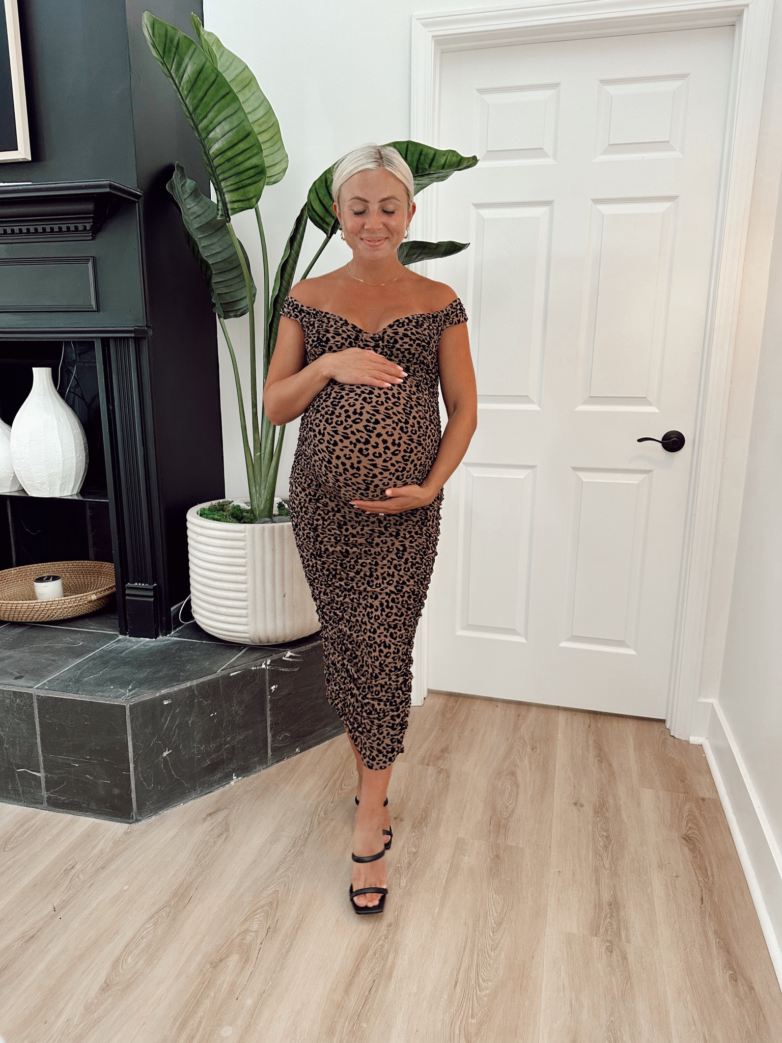 Wearing a medium in this animal print midi dress. #bumpfriendly but not maternity 

#LTKbump #LTKshoecrush #LTKstyletip