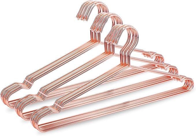 Jetdio 17.7" Strong Metal Wire Hangers Clothes Hangers, Coat Hanger, Standard Suit Hangers, Ideal... | Amazon (US)