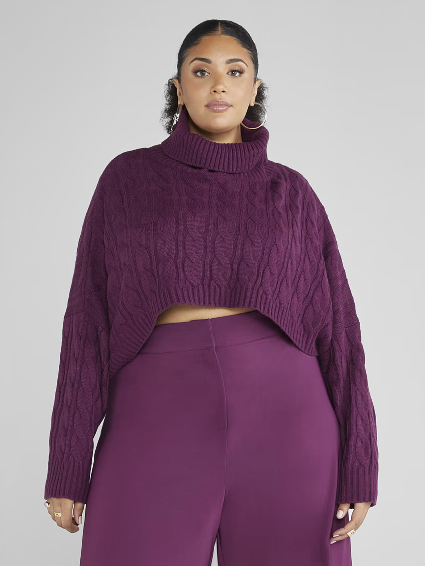 Plus Size Gabrielle Cropped Turtleneck Sweater - Gabi Fresh x FTF | Fashion to Figure | Fashion To Figure