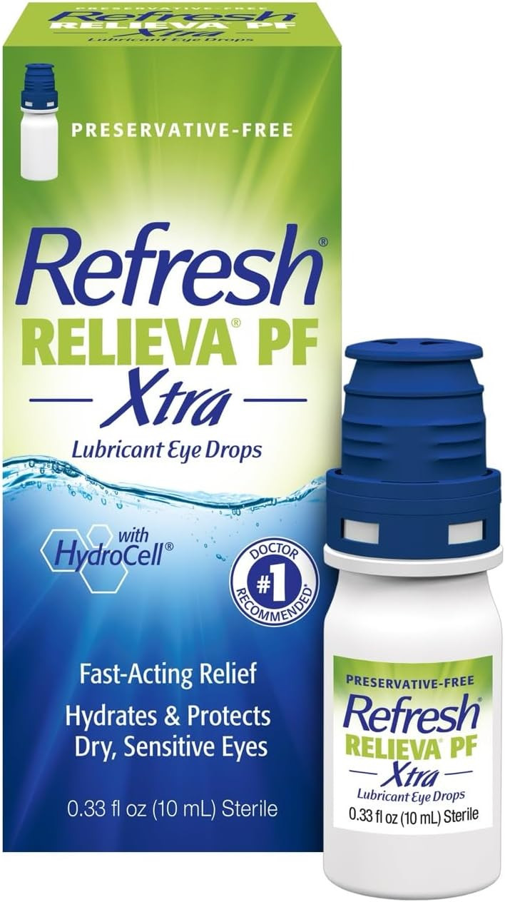 Refresh RELIEVA PF Xtra Preservative-Free Artificial Tears Lubricant Eye Drops, 0.33 fl oz (10 mL), 1 Count | Amazon (US)