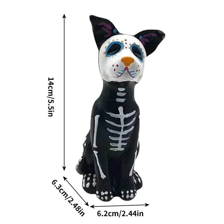 wowotier Day of The Dead Dog Figurine, Colorful Paintings Dog Figurine, Halloween Dog Statue Suga... | Walmart (US)