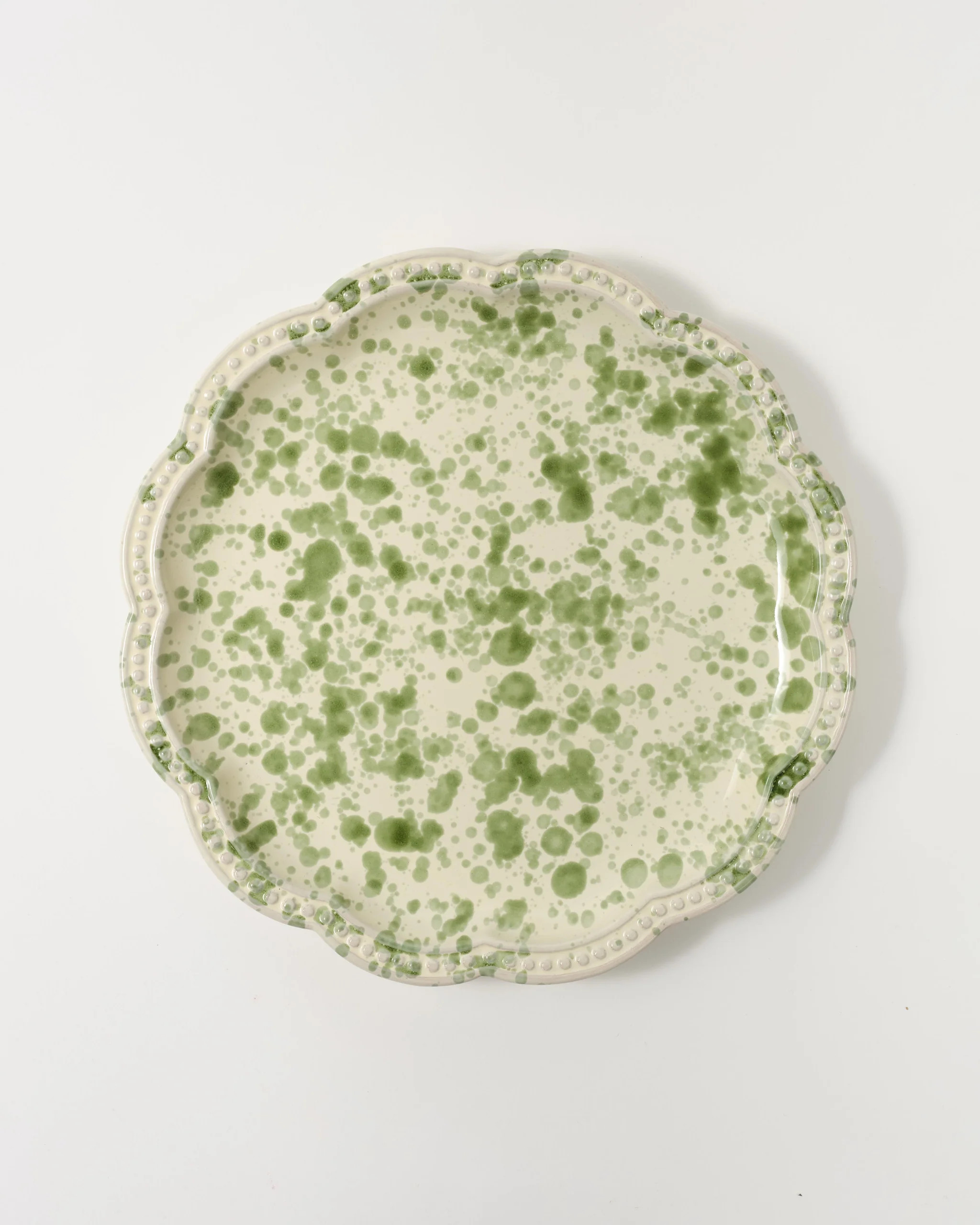 Speckled Dinner Plate, Green and White | Cabana Magazine