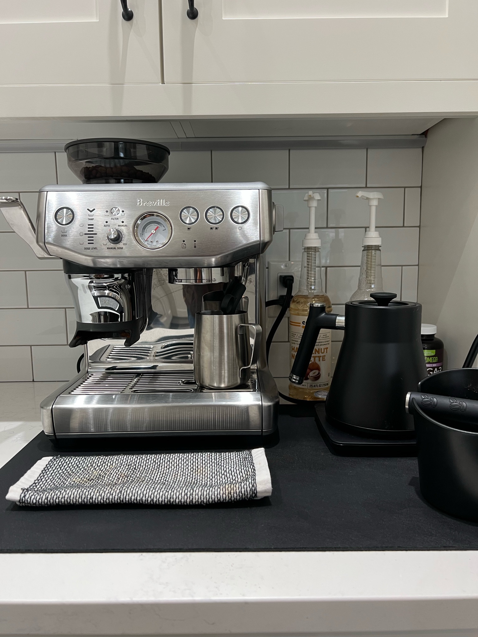 One of my favourite purchases last year. It sure beats office coffee!

Watch for sales! We got our espresso machine from Best Buy when it was close to $200 off. 
The bin for coffee grounds and handy dish towel make for quick and easy cleanup. 
Gooseneck kettles come in an arrangement of styles. If you’re looking for electric, find one that is variable temp. Work Bestie personally recommends the Stagg EKG
Coffee syrup for those yummy fall lattes! 

New Toodalooo mugs dropping soon @ loehaley.ca! 
#Coffee #Fall #MorningBrew

#LTKHoliday #LTKhome