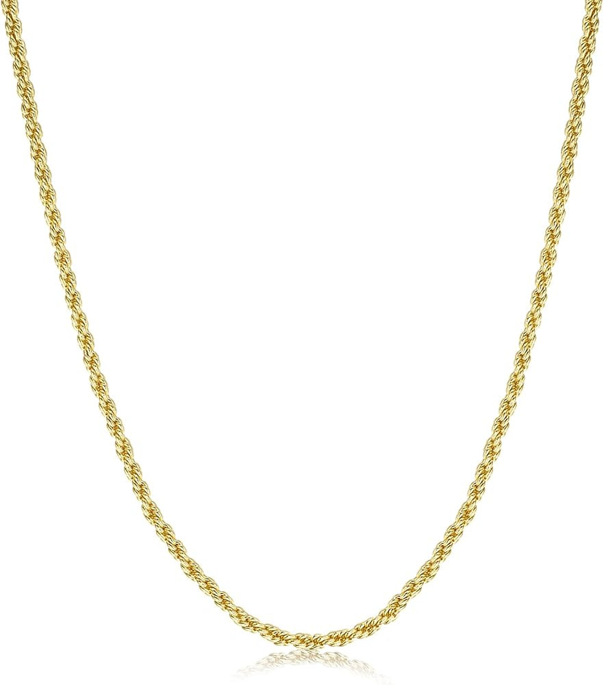 14K Gold Plated Dainty Choker Necklace for Women Girls | Snake Chain, Cuban Link, Paperclip, Ball... | Amazon (US)