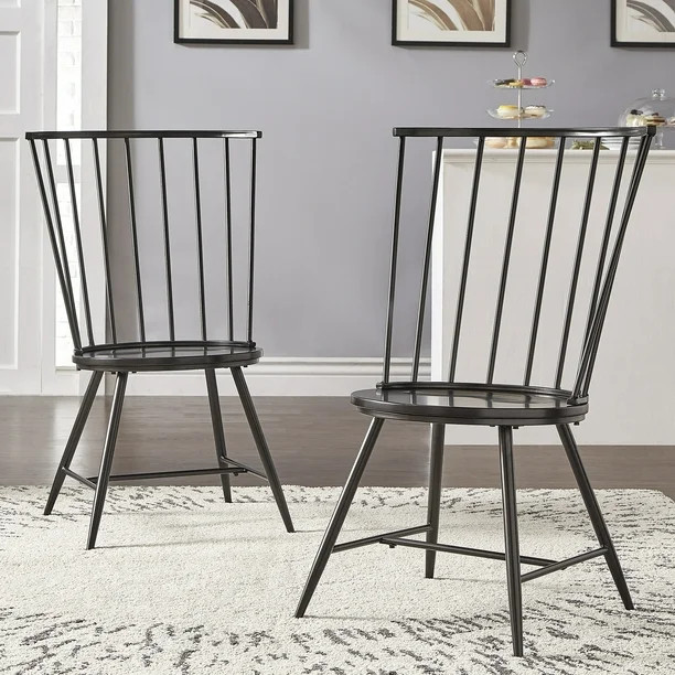 Weston Home Lydford Dining Chair, Set of 2, Black | Walmart (US)