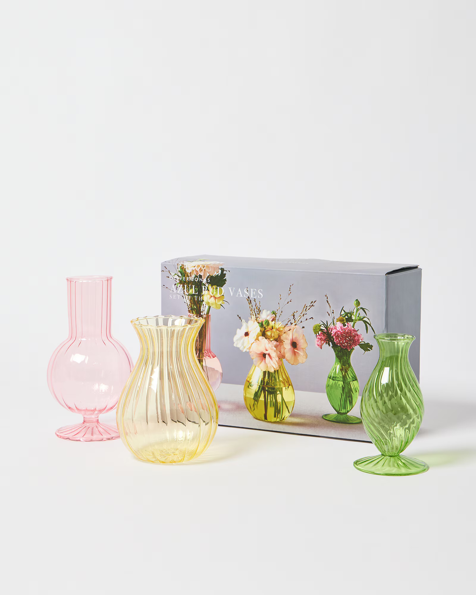 Azul Glass Bud Vases Set of Three | Oliver Bonas | Oliver Bonas (Global)