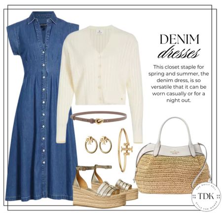 A denim dress is a timeless wardrobe staple. 

Its casual charm makes it perfect for laid-back outings, while its adaptability allows for easy transition into more polished ensembles.

#LTKStyleTip #LTKOver40