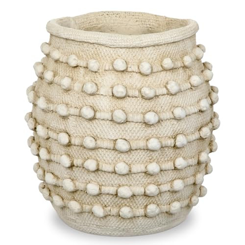 Rustic Farmhouse Vase, Boho Beige Vase for Pampas Grass Large Textured Knotted Vases for Flowers Decorative Cement Floral Vases for Home Decor, Living Room, Dining Table | Amazon (US)