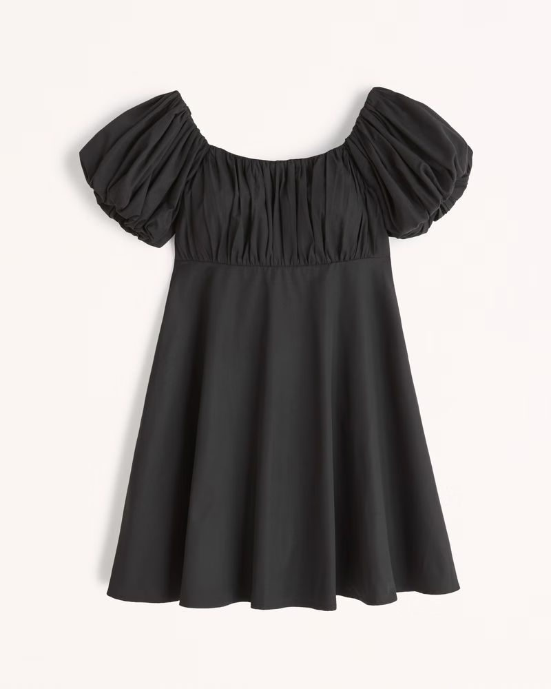 Women's Poplin Puff Sleeve Mini Dress | Women's Dresses & Jumpsuits | Abercrombie.com | Abercrombie & Fitch (US)