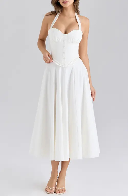 HOUSE OF CB Georgie Midi Dress in White at Nordstrom, Size X-Large A | Nordstrom
