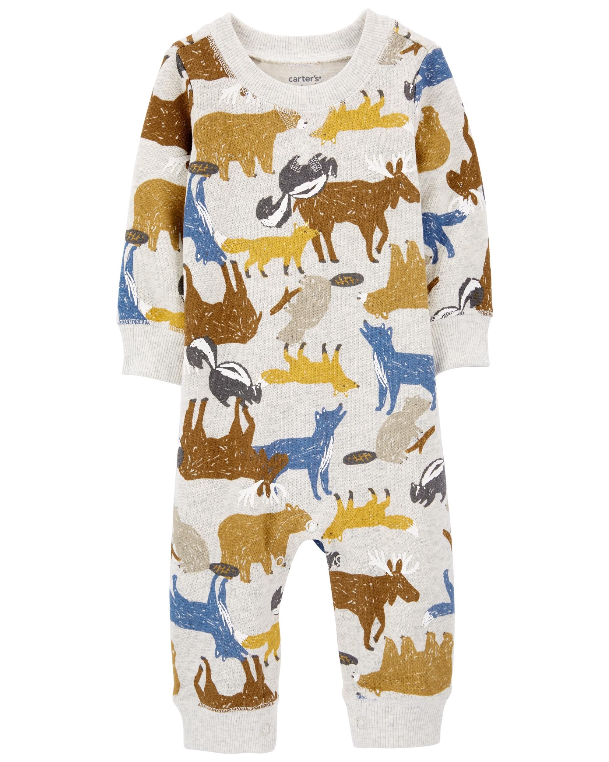 Woodland Animals Cotton Jumpsuit | Carter's