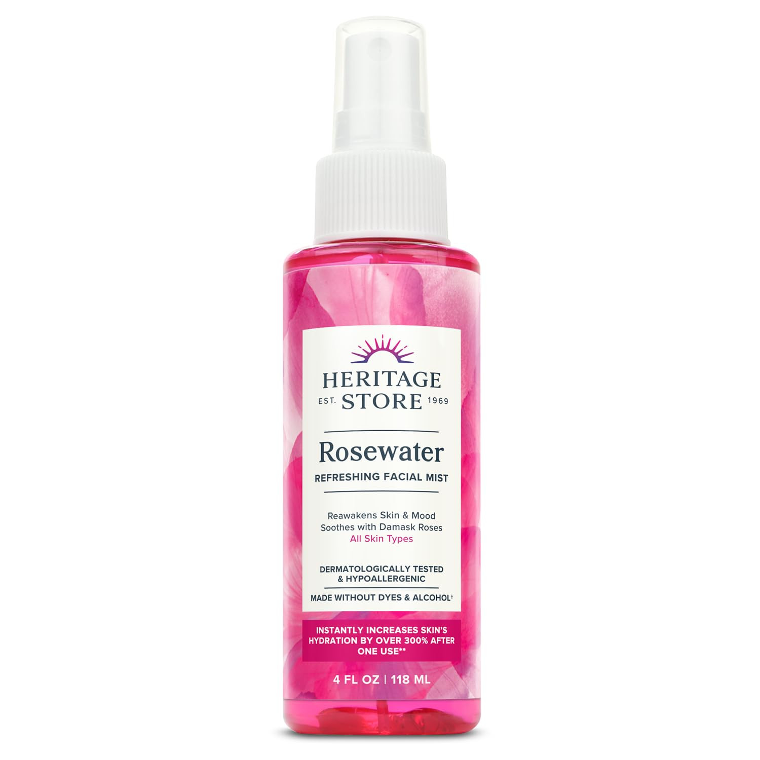 HERITAGE STORE Rosewater - Refreshing Face Mist with Damask Rose, All Skin Types - Hydrating Rose... | Amazon (US)
