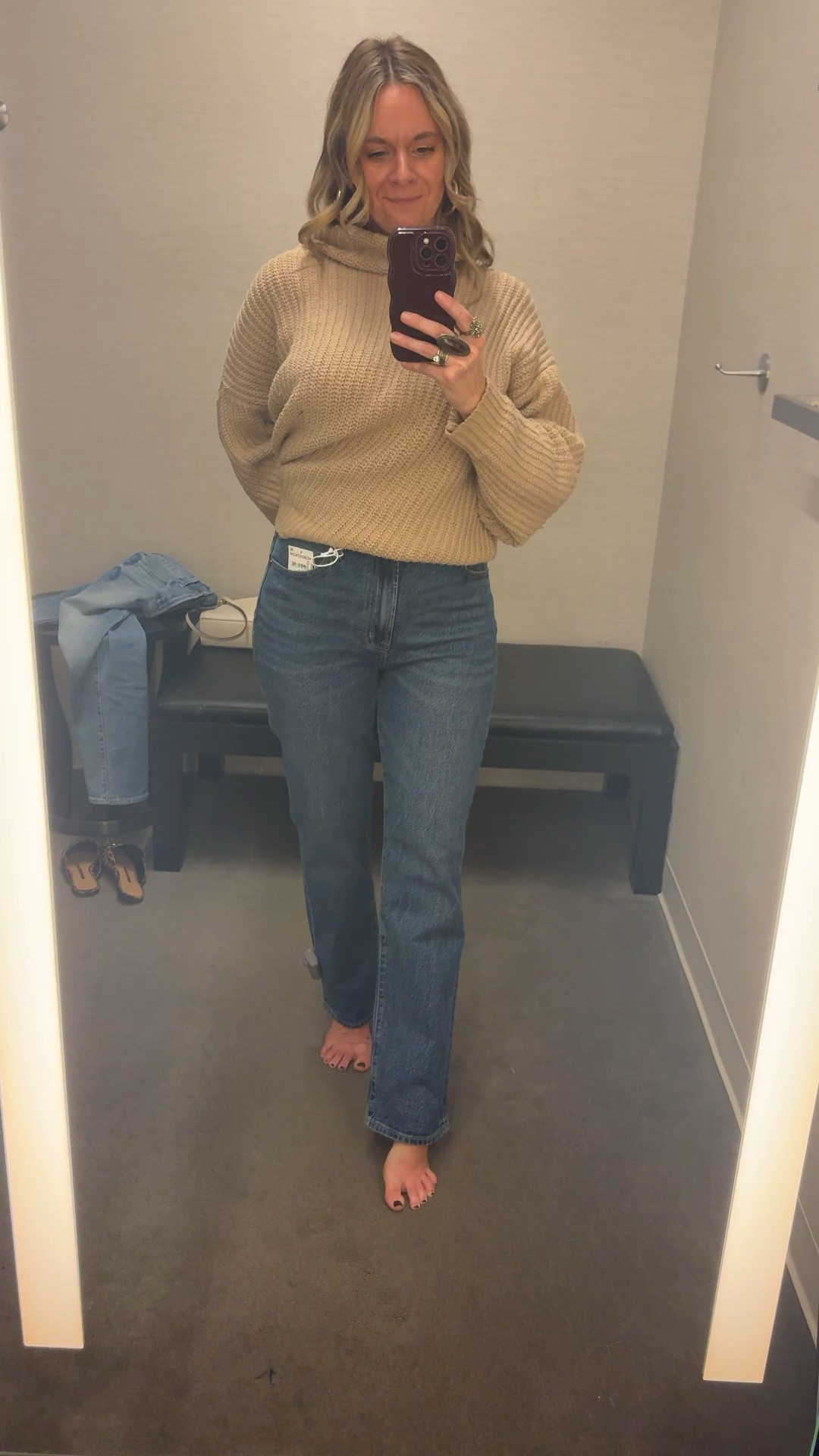 Today’s OOTD + a personal stylist try-on 👖
I tried on these straight leg jeans from Nordstrom last week, and this is exactly the fit I’m constantly recommending to clients.

Straight leg denim is one of the most versatile silhouettes — it feels current without being trendy, works with sneakers and boots, and instantly makes outfits feel more balanced.

As a stylist, I love jeans that don’t require overthinking — these are easy, flattering, and work for real life.

Fit notes: I’m wearing a 28.
Linked here for anyone looking to refresh their everyday denim. 

#LTKOver40 #LTKdayinmylife #LTKootd