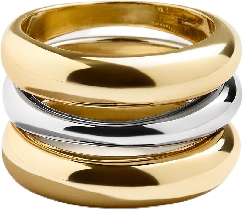 Moxie Statement Ring for Women - Gold-Plated Mixed Metal Fashion Ring, Hypoallergenic, Stackable ... | Amazon (US)