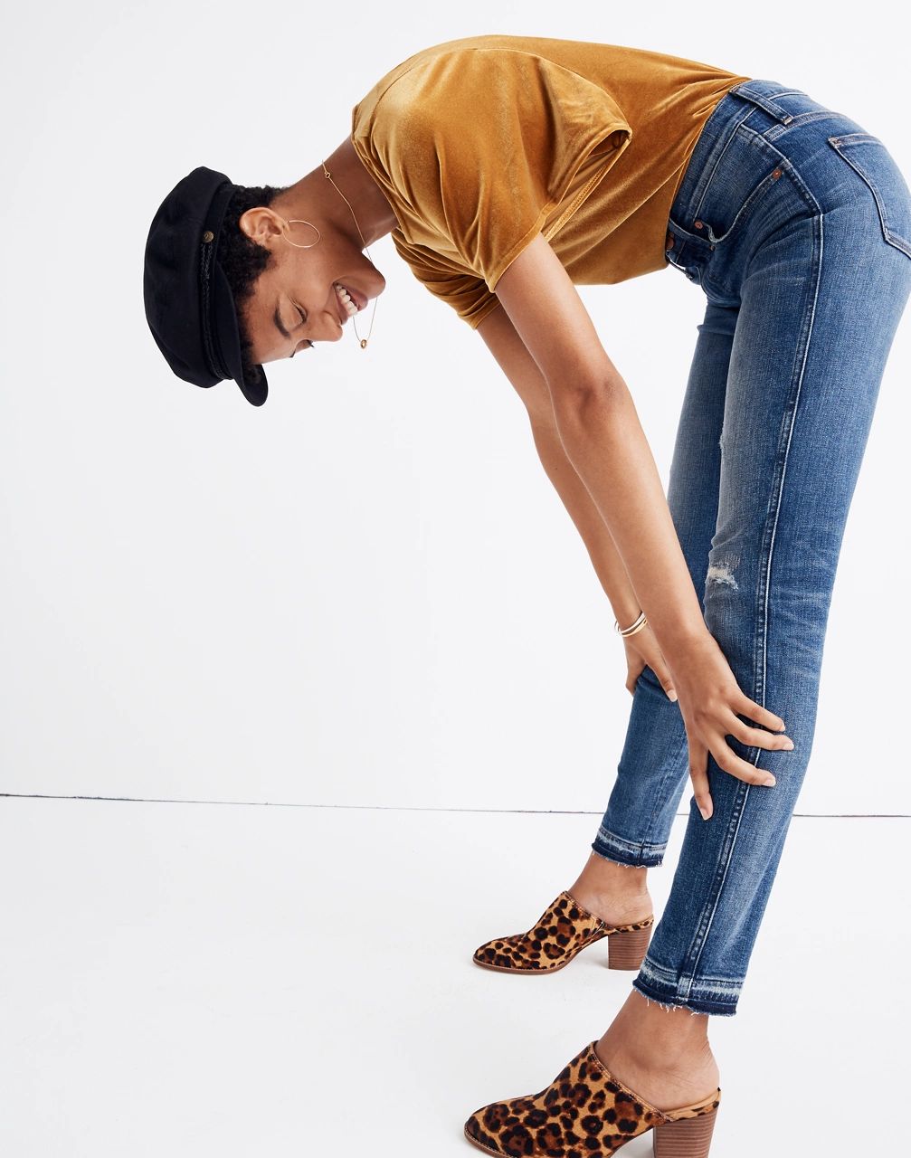 9" High-Rise Skinny Jeans in York Wash: Rip and Repair Edition | Madewell