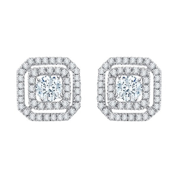14k White Gold 1/2ct TDW Diamond Earring Jackets (I-J, I1) | Bed Bath & Beyond