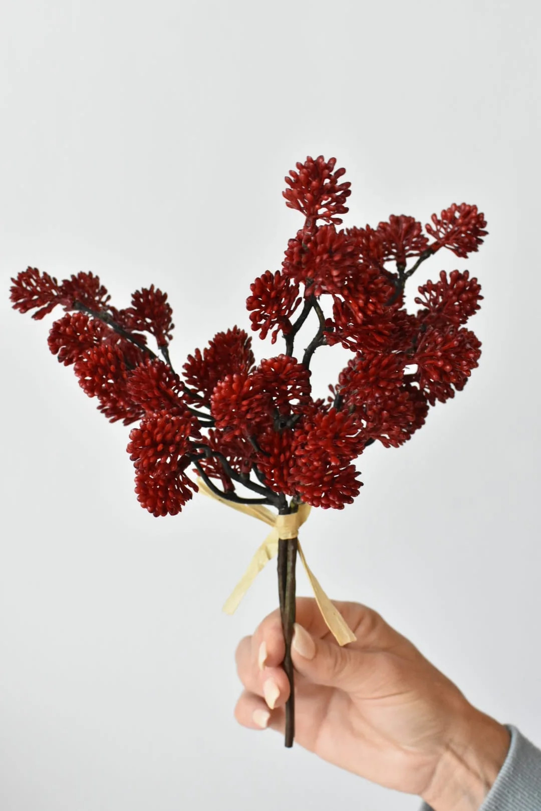 11" Faux Red Sedum Stem Bundle | HouseFloral