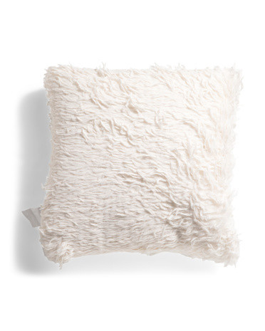 24x24 Luxe Feather Faux Fur Pillow | Polyester | Marshalls