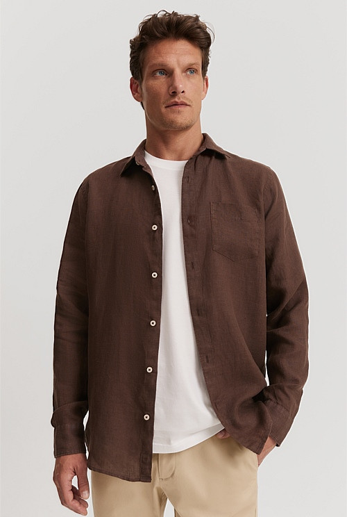 Regular Fit Organically Grown Linen Shirt | Country Road