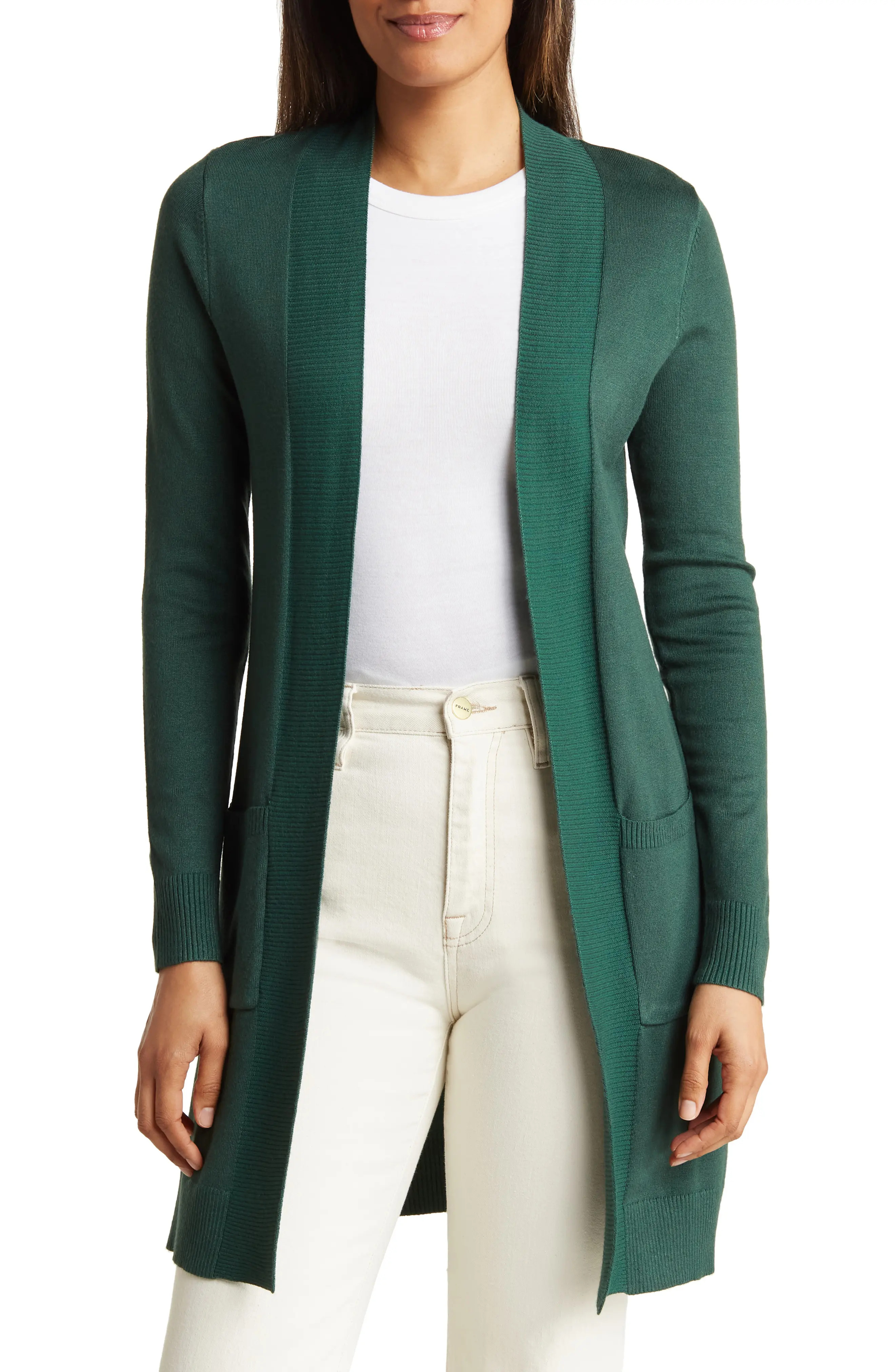 BY DESIGN Hudson Mid Thigh Lightweight Cardigan in Black at Nordstrom Rack, Size X-Large | Nordstrom Rack