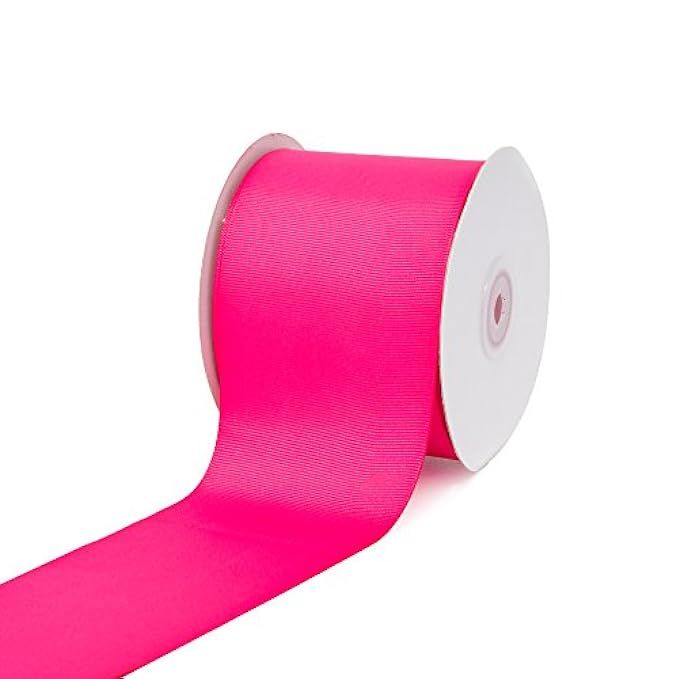 Creative Ideas 3" Solid Grosgrain Ribbon, 25 yd, Hot Pink | Amazon (US)